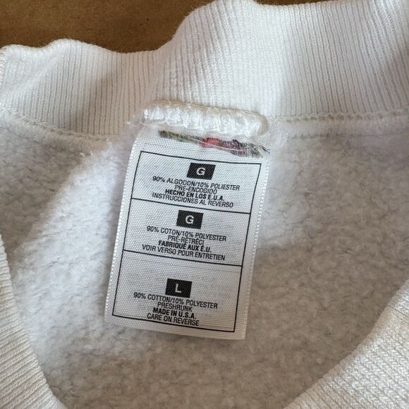 Vintage Leopard Graphic Crewneck Sweatshirt, Large, White, Love Unlimited, FOTL - Picture 5 of 8